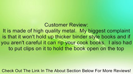 Preston - Curvy Antique Bronze Metal Book Stand Cookbook Review