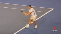 Rafael Nadal's first practice with Andy Murray at Australian Open 2015