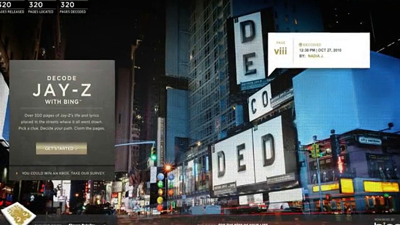 Bing (Microsoft) - moteur de recherche, "Decode Jay-Z with Bing" - 2011