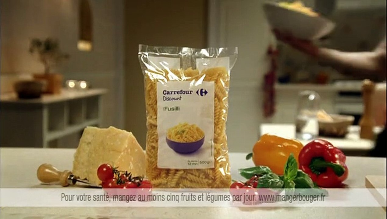 Carrefour - produits Carrefour Discount - mai 2009 - "Les prix bas, c'est chez Carrefour et c'est tous les jours", 20s, Patrick/Mario, pâtes
