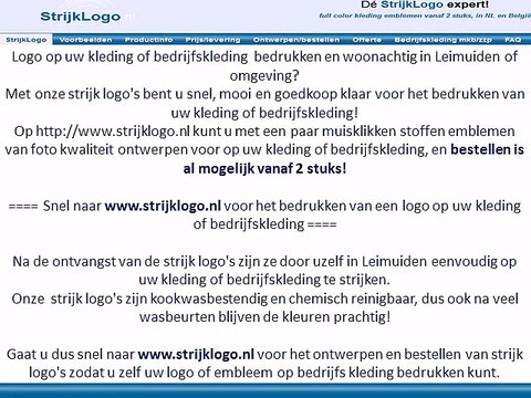 Logo kleding bedrijfskleding bedrukken Leimuiden