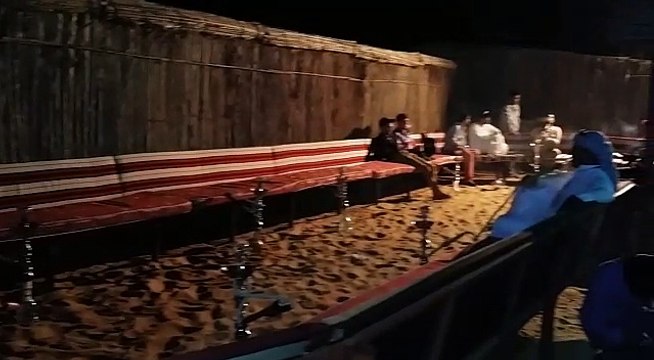 Smoking shisha in the Dubai desert