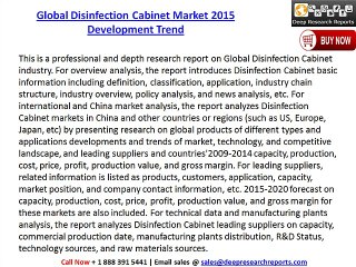 Worldwide Disinfection Cabinet Market Research 2015