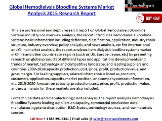 World Hemodialysis Bloodline Systems Industry Research 2015