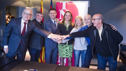 Firma del conveni entre el FC Barcelona i el TNC