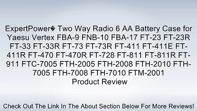 ExpertPower� Two Way Radio 6 AA Battery Case for Yaesu Vertex FBA-9 FNB-10 FBA-17 FT-23 FT-23R FT-33 FT-33R FT-73 FT-73R FT-411 FT-411E FT-411R FT-470 FT-470R FT-728 FT-811 FT-811R FT-911 FTC-7005 FTH-2005 FTH-2008 FTH-2010 FTH-7005 FTH-7008 FTH-7010 FTM-