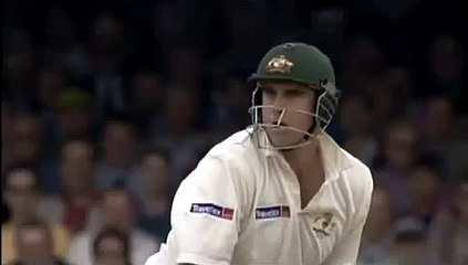 Matthew Hayden, Struck on the HELMET from a Brutal Harmison Bouncer