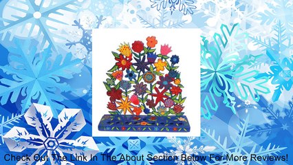 Yair Emanuel Floral Pattern Menorah in Bright Colors in Painted Metal Review