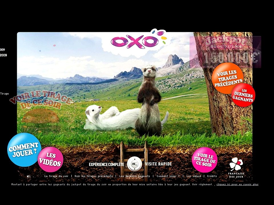 La Française des Jeux - jeu OXO - mars 2009 - démonstration du site web