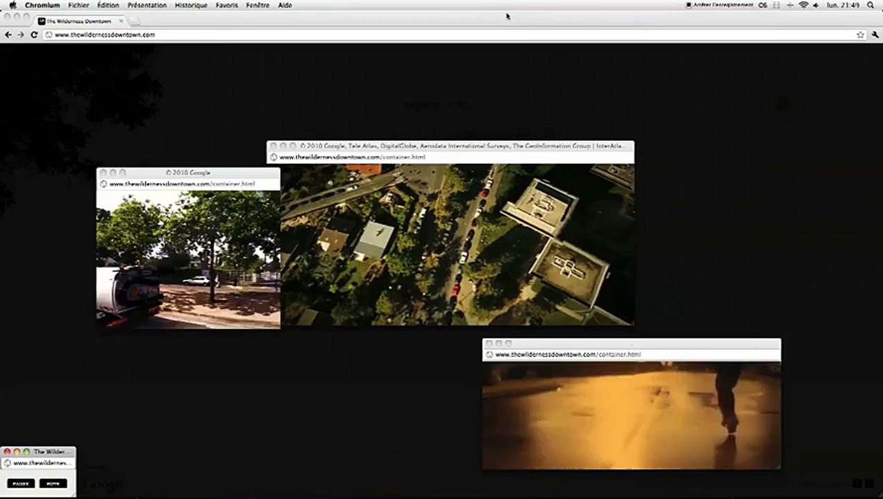 Google - moteur de recherche, "Arcade Fire, The wilderness downtown" - 2011