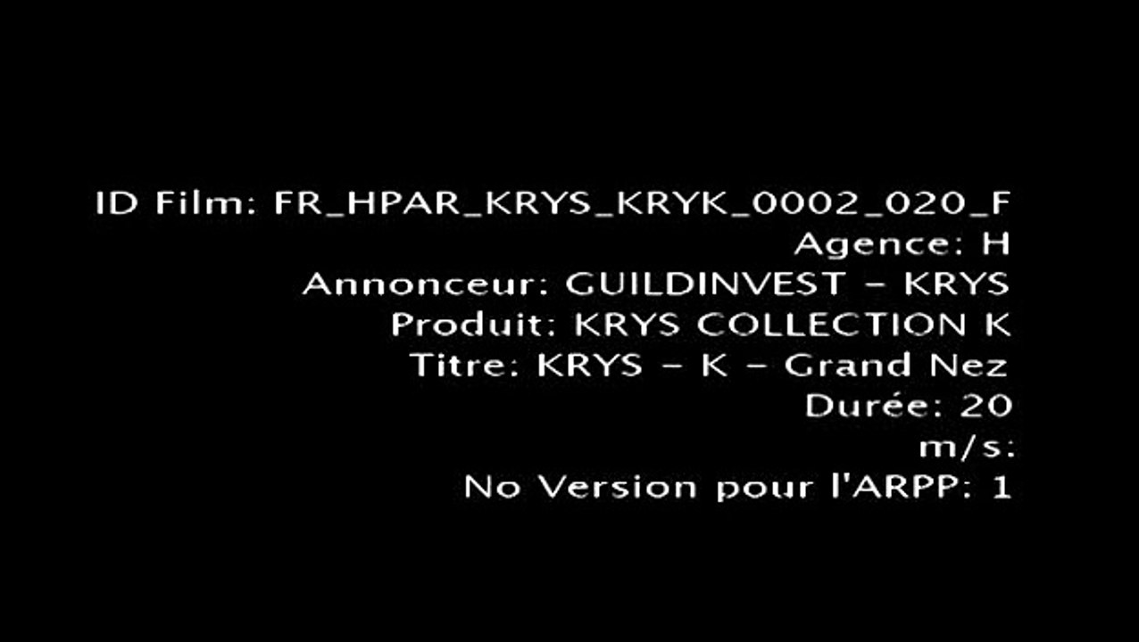 Krys - lunettes - novembre 2010 - "Vous allez vous aimer", grand nez