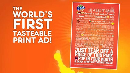Fanta (The Coca-Cola Company) - soda, "World's first tastable print ad" - février 2013