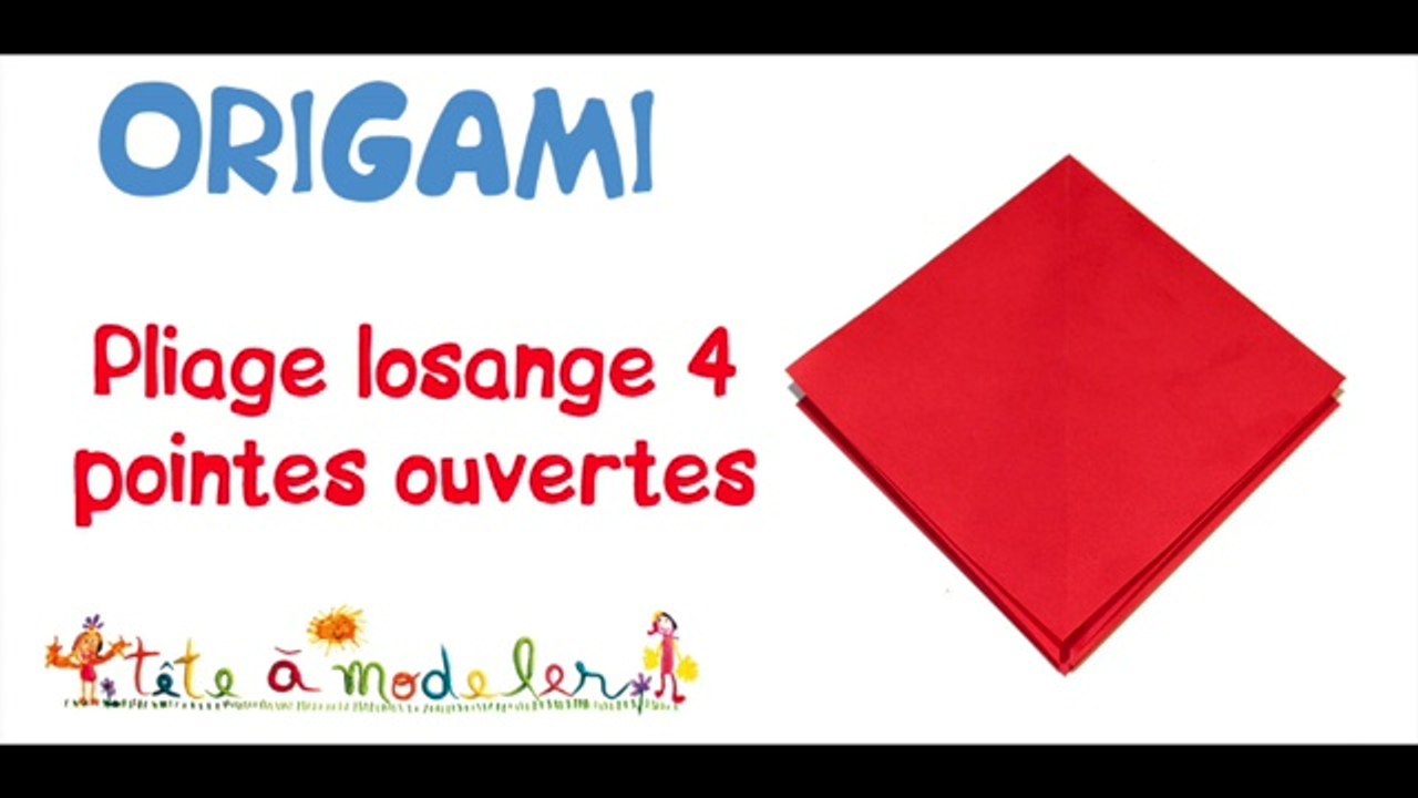 Base pliage origami losange 4 pointes ouvertes