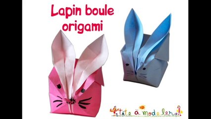 Lapin boule, pliage origami