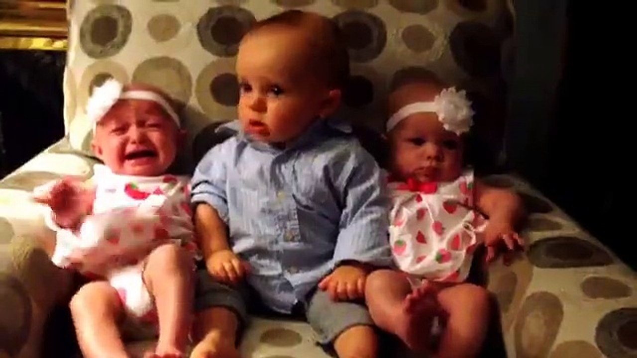 Adorable Baby Boy Incredibly Confused by Meeting Twins