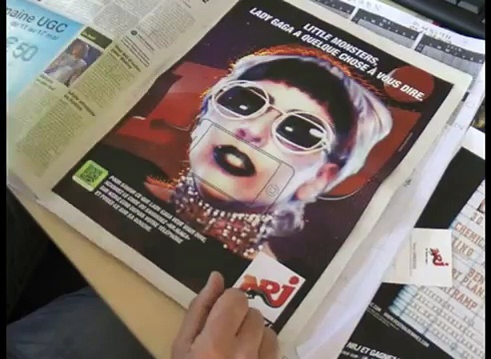 NRJ - radio - mai 2011 - "Lady Gaga dans le journal Metro en réalité augmentée"