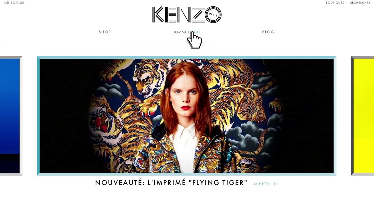 Publicis Modem pour Kenzo - vêtements et accessoires, "Kenzo.com" - janvier 2013
