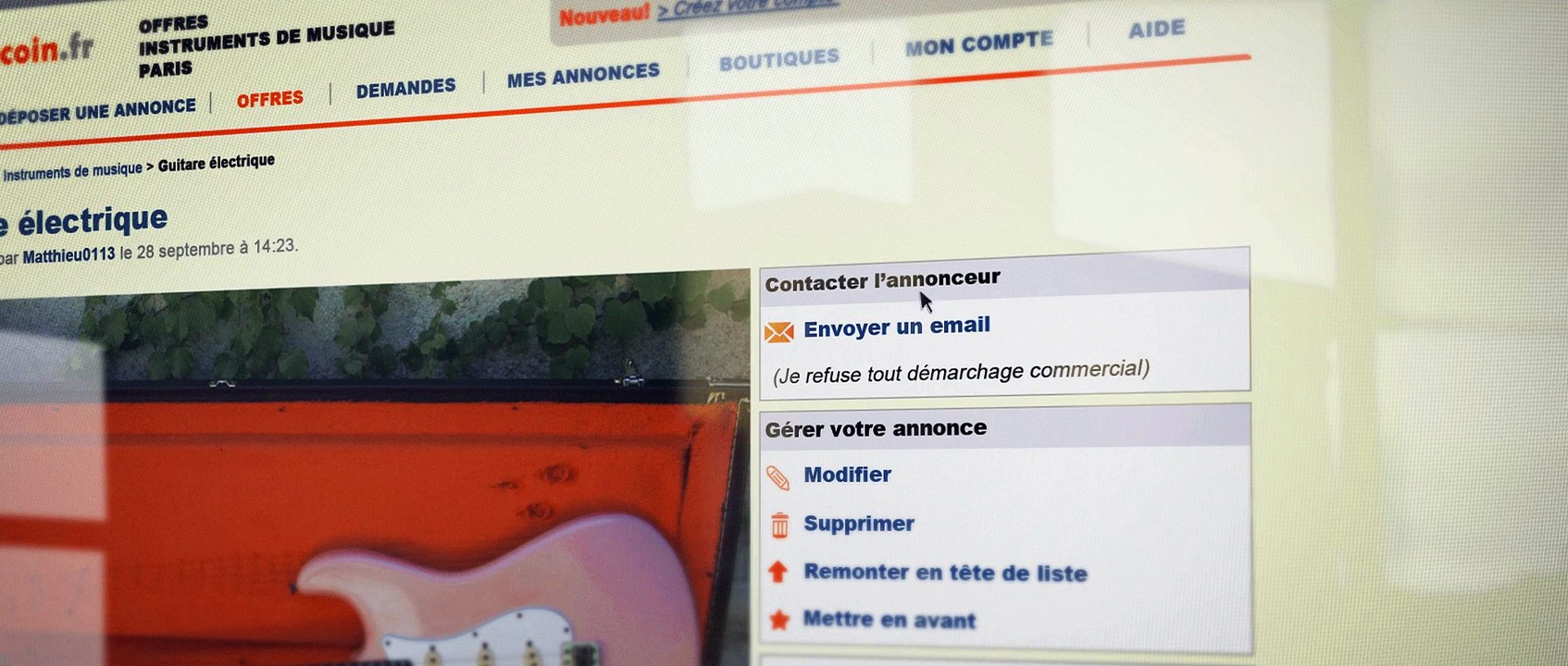 Le Bon Coin - petites annonces en ligne Leboncoin.fr, "Les incroyables rencontres, http://boncoin.fr" - juin 2013 - Iggy Pop