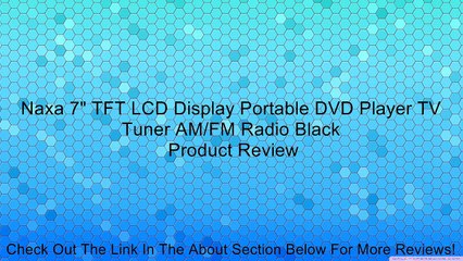 Naxa 7" TFT LCD Display Portable DVD Player TV Tuner AM/FM Radio Black Review