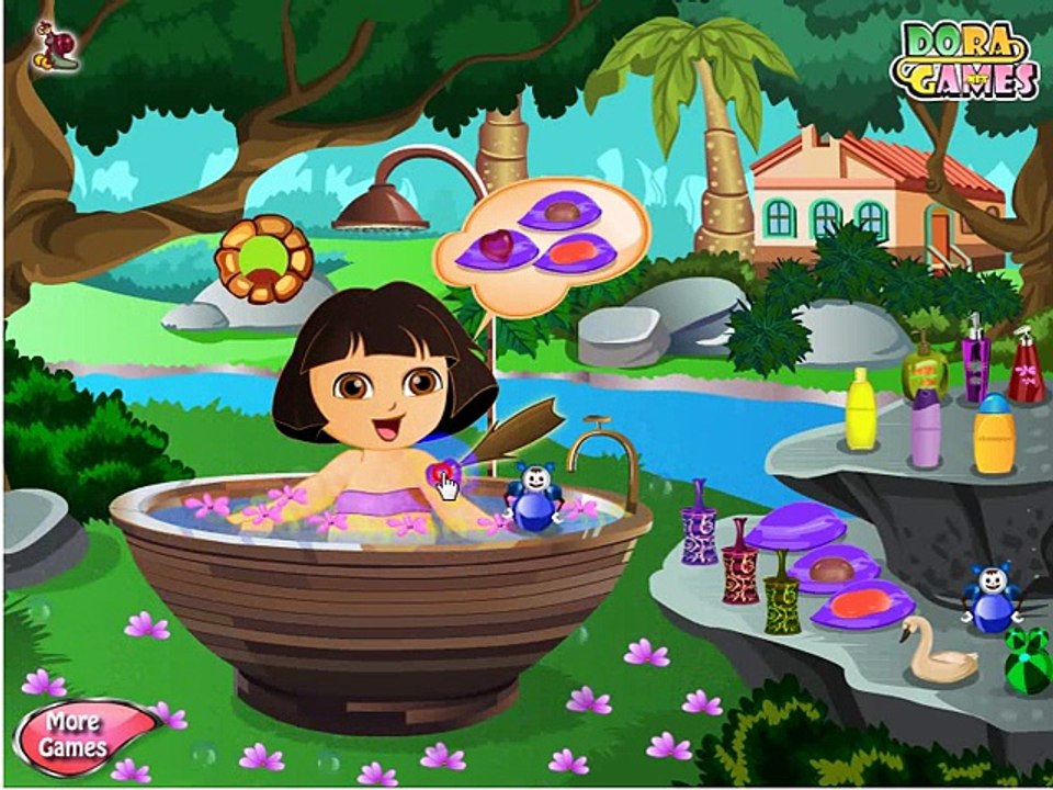 dora bathing game and going school