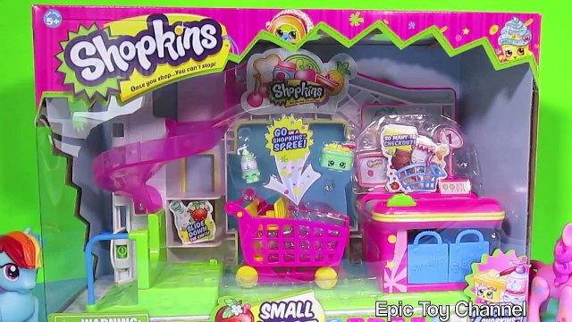 SHOPKINS Small Mart with My Little Pony 2 SHOPKINS Toys Shopkins Play Set Surprise Eggs Parody