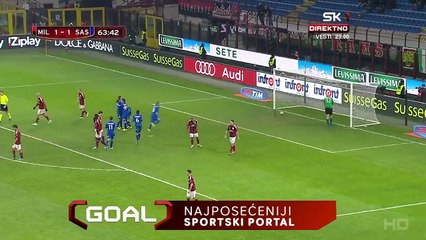 Nicola Sansone 1:1 Penalty Kick  | AC Milan - Sassuolo 13.01.2015 HD