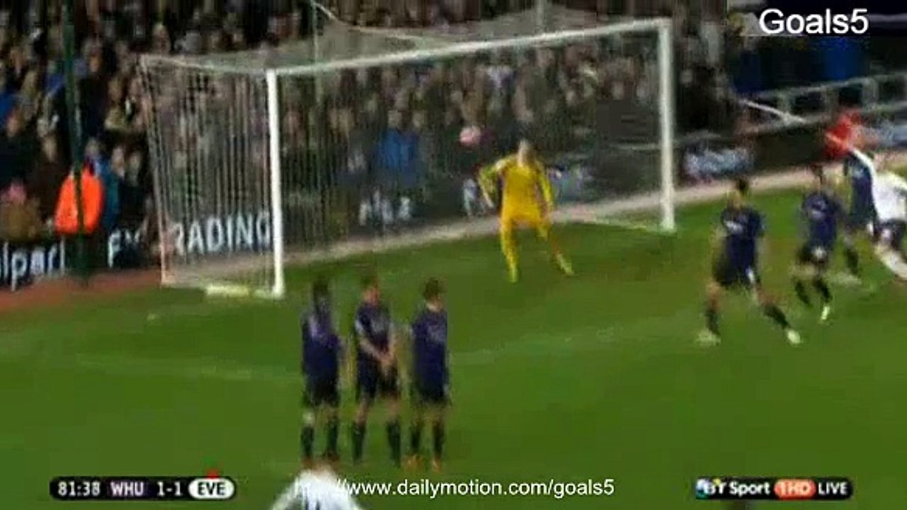 Mirallas K Goal West Ham 1 - 1 Everton FA Cup 13-1-2015