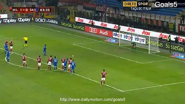 Sansone N Goal AC Milan 1 - 1 Sassuolo Coppa Italia 13-1-2015