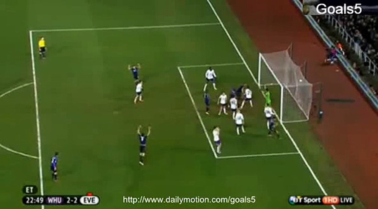 Cole C Goal West Ham 2 - 2 Everton FA Cup 13-1-2015