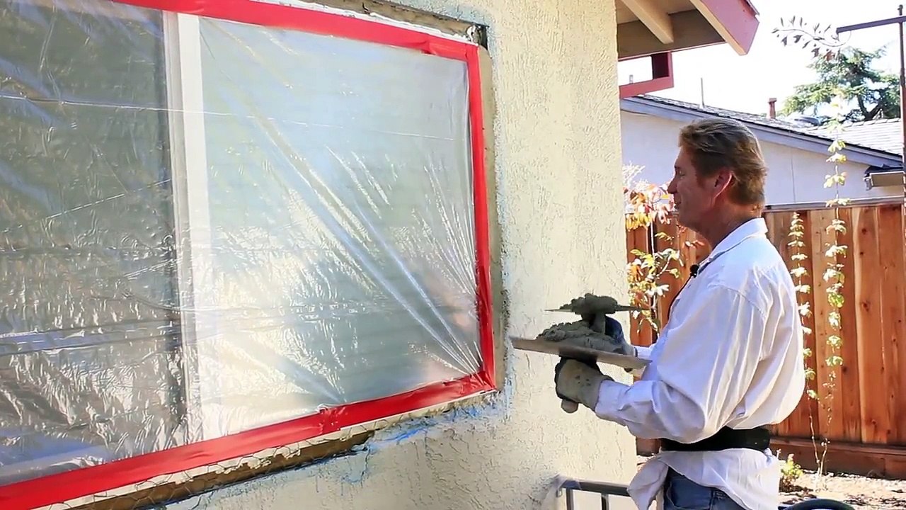 Quick stucco fix around a window