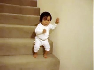 15 Month-Old Baby Going Down The Stairs