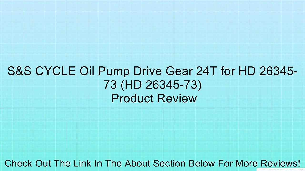 S&S CYCLE Oil Pump Drive Gear 24T for HD 26345-73 (HD 26345-73) Review