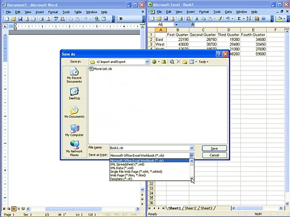 Ms Excel 2003 Training- exporting data (Part 47)