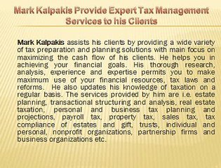 mark kalpakis tax manager