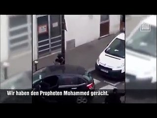 Paris te Kouachi Kardeşlerin Sokakta Çatışma Görüntüleri..YENİ