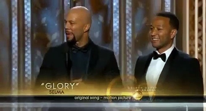 golden globes 2015 - Prince presents the award 'Best Original Song' to John Legend and Common