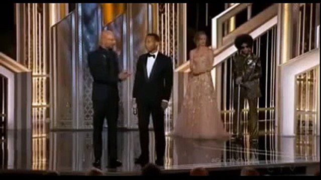 Golden Globes 2015_ Prince Presents The Award 'Best Original Song' to John Legend and Common