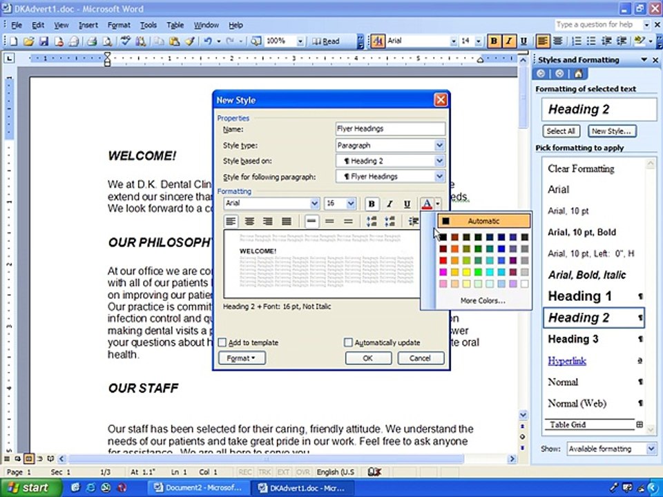 Ms Word 2003 Training- Create_Modify_Styles (Part 20)