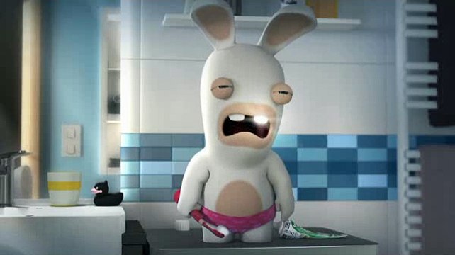 Signal (Unilever) - hygiène dentaire, Panique dans la salle de bwaaain, avec Les Lapins Crétins, missionsignal.fr - mars 2012