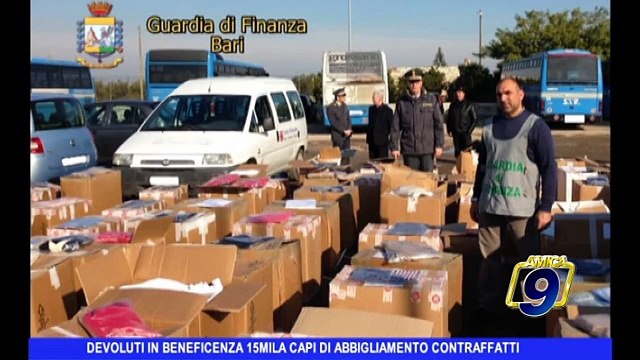 La Guardia di Finanza devolve in beneficenza capi di abbigliamento contraffatti