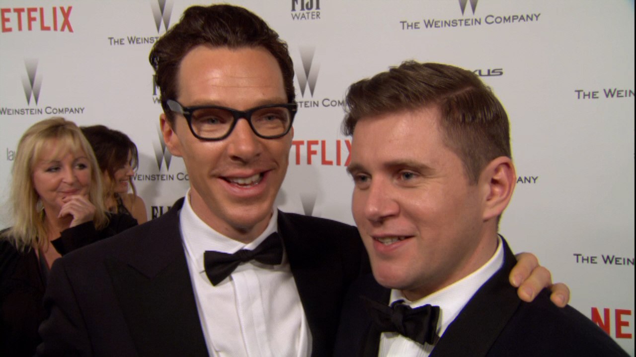 Benedict Cumberbatch And Allen Leech Having Fun At After Party