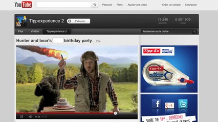 Tipp-ex (Bic) - blanc correcteur, "The Hunter and Bear's 2012 Birthday Party, http://www.youtube.com/Tippexperience2" - avril 2012