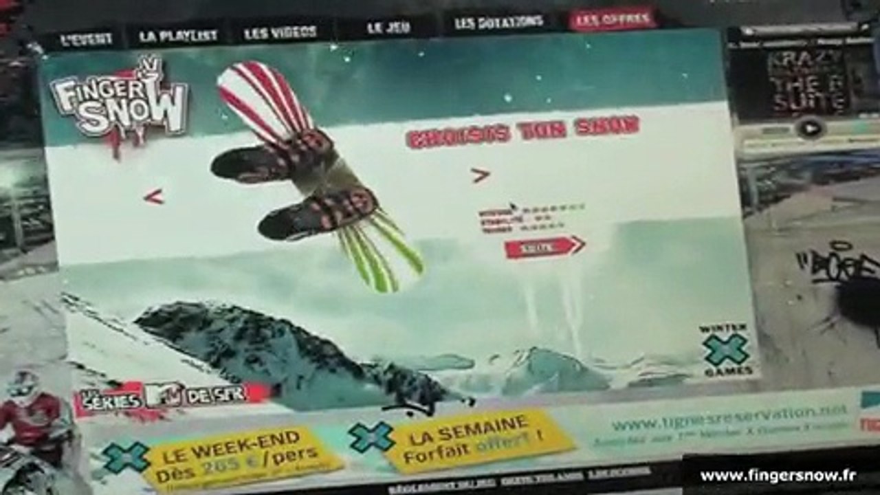 SFR - forfaits bloqués Les Séries MTV - février 2010 - "Finger Snow"