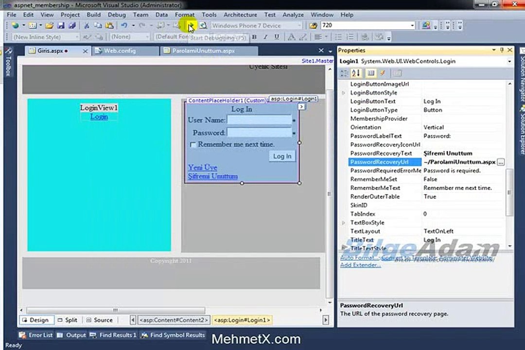 C# Dersleri - ASP.NET Membership Part 4