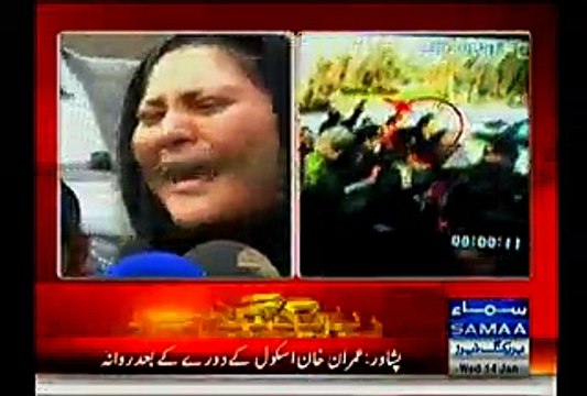 Grieved Parents Of Peshawar Attack Victim Criticizes Imran Khan On His Arrival At APS