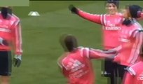 Cristiano Ronaldo Samba dancing during Real Madrid training