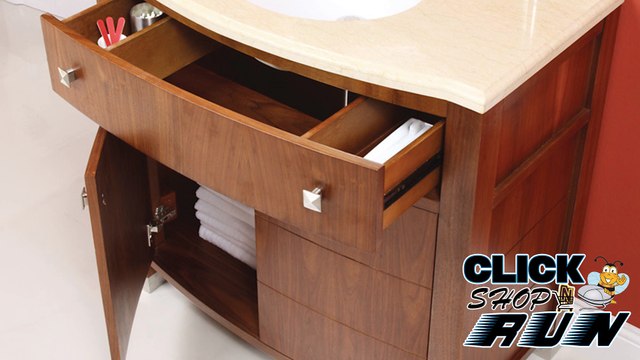 Decolav Adrianna Bathroom Vanity with granite top, Storage Cabinet, and Framed Mirror