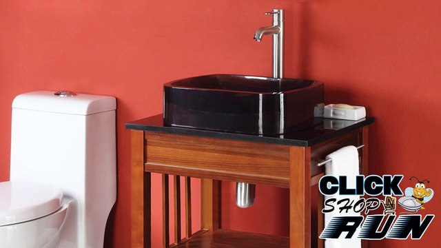 Decolav Ambrosia Bathroom Vanity with granite top, Storage Cabinet, and Framed Mirror