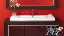 Decolav Cityview Bathroom Vanity with granite top, Storage Cabinet, and Framed Mirror