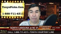 North Carolina St Wolfpack vs. North Carolina Tar Heels Free Pick Prediction NCAA College Basketball Odds Preview 1-14-2014